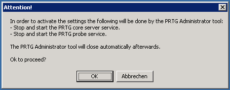PRTG Administrator: Restart Core Server Service