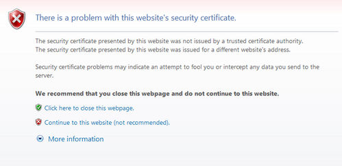 Security Warning in Internet Explorer